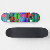 Neon Glitch Stripe Skateboard (Horizontal)