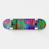Neon Glitch Stripe Skateboard (Horizontal)