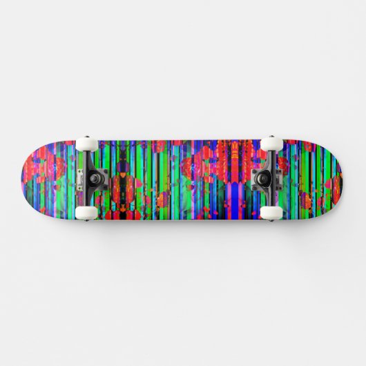 Neon Glitch Stripe Skateboard (Horizontal)