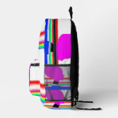 Neon Glitch – Striped Art Backpack Bedruckter Rucksack (Rechts)
