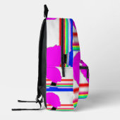 Neon Glitch – Striped Art Backpack Bedruckter Rucksack (Links)