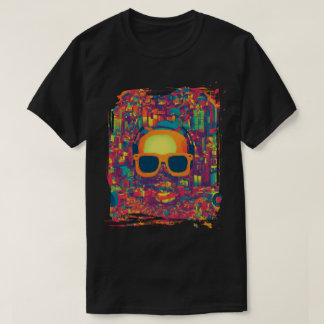 "Neon Glitch Vibes" Abstract Art T-Shirt –