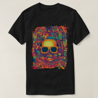 "Neon Glitch Vibes" Abstraktes Kunst-T-Shirt – T-Shirt