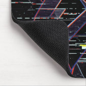 Neon Glitchcore Geometric Shapes on Black Mousepad (Ecke)