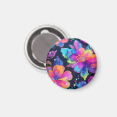 Neon-Glitter-Blumenmuster Magnet (Vorderseite/Rückseite)