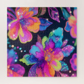 Neon-Glitter-Blumenmuster Puzzle (Horizontal)