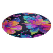 Neon-Glitter-Blumenmuster Schneidebrett (Ecke)