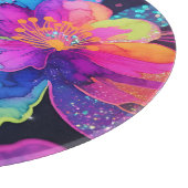 Neon-Glitter-Blumenmuster Schneidebrett (Ecke)