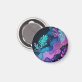 Neon-Glitter-Botanical-Abstrakt Magnet (Vorderseite/Rückseite)