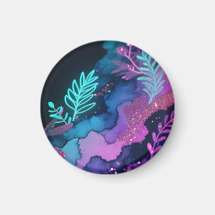 Neon-Glitter-Botanical-Abstrakt Magnet