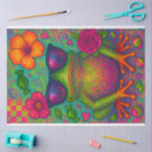 Neon Glitzer Frog Decoupage Paper - Candycore Fros Seidenpapier (Basteln)