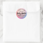 Neon Glitzer Rose Gold Body Butter Labels Runder Aufkleber (Tasche)