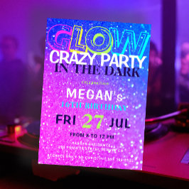 Neon Gllow in der dunklen Geburtstagsfeier Einladung