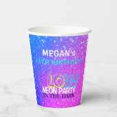 Neon Gllow moderne 13. Geburtstagsparty Pappbecher (Rückseite)