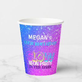 Neon Gllow moderne 13. Geburtstagsparty Pappbecher