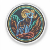 Neon-Glow-Bergschaf-Berg-Sticker Aufkleber (Vorderseite)