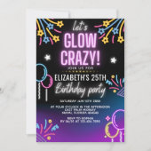 Neon Glow - Birthday Party Invitation Einladung (Vorderseite)