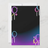 Neon Glow - Birthday Party Invitation Einladung (Rückseite)