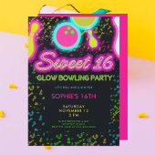Neon Glow Bowling Party Girly Niedlich Sassy Sweet Einladung