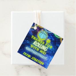 Neon Glow Bowling Party Vielen Dank für Ihr Rollin Geschenkanhänger