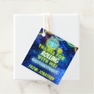 Neon Glow Bowling Party Vielen Dank für Ihr Rollin Geschenkanhänger