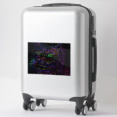 Neon Glow Cat Aufkleber (Koffer)