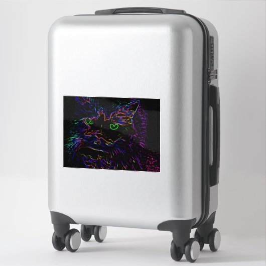 Neon Glow Cat Aufkleber (Koffer)