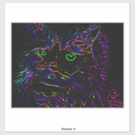 Neon Glow Cat Aufkleber