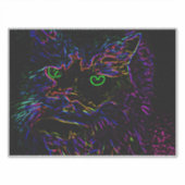 Neon Glow Cat Aufkleber (Vorderseite)