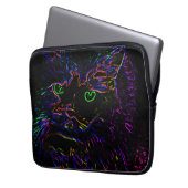 Neon Glow Cat Laptopschutzhülle (Vorderseite Links)