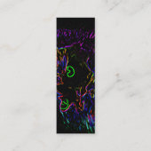 Neon Glow Cat Lesezeichen Mini Visitenkarte (Vorderseite)