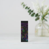 Neon Glow Cat Lesezeichen Mini Visitenkarte (Stehend Vorderseite)