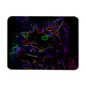 Neon Glow Cat Magnet (Horizontal)