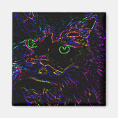 Neon Glow Cat Magnet (Vorne)