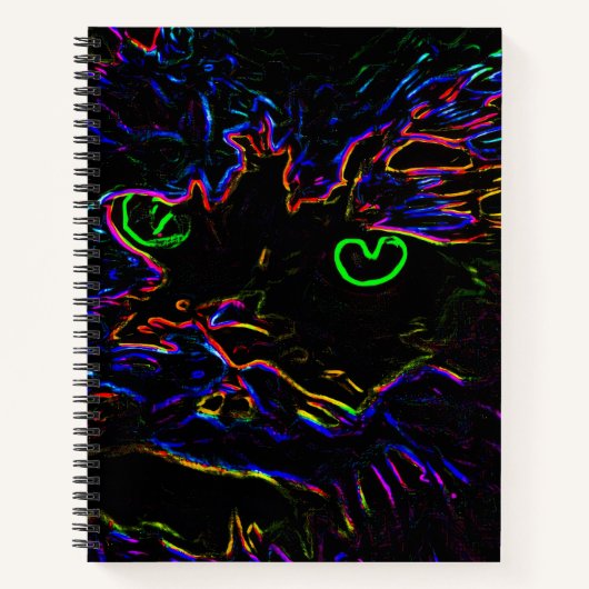 Neon Glow Cat Notizblock (Vorderseite)