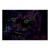 Neon Glow Cat Poster (Vorderseite)