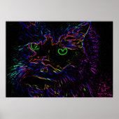 Neon Glow Cat Poster (Vorne)