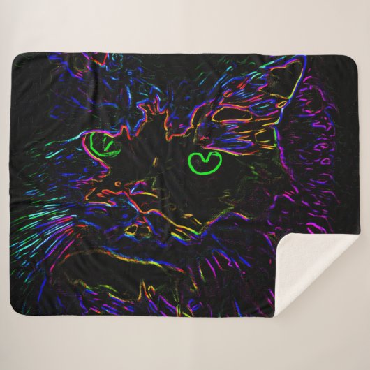 Neon Glow Cat Sherpadecke (Vorderseite (Horizontal))