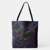 Neon Glow Cat Tasche (Vorderseite)