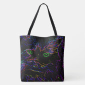 Neon Glow Cat Tasche (Rückseite)