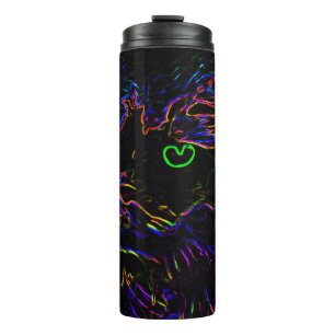 Neon Glow Cat Thermosbecher