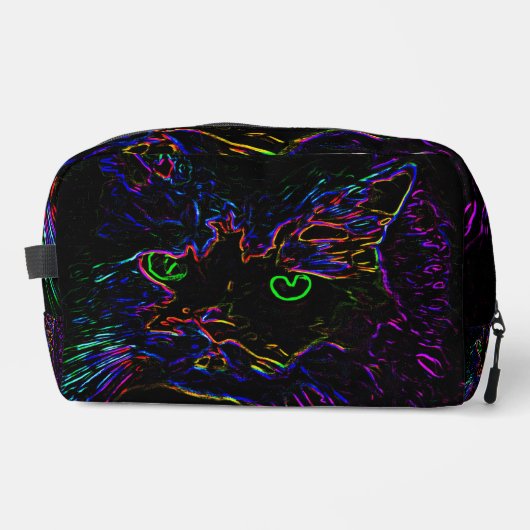 Neon Glow Cat Waschbeutel (Vorderseite)