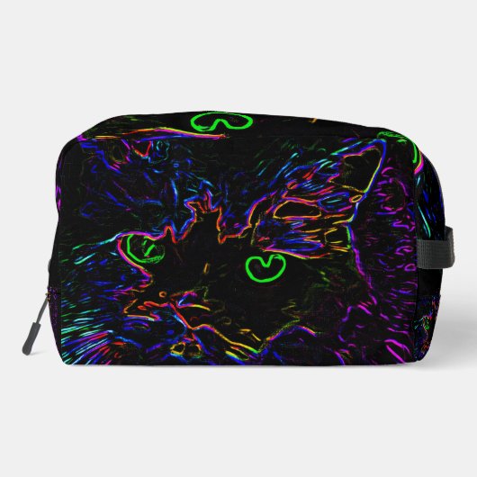 Neon Glow Cat Waschbeutel (Rückseite)