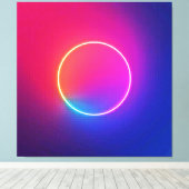 Neon Glow Circle Abstract Art Leinwanddruck (Insitu (Holzboden))