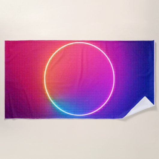 Neon Glow Circle Abstract Art Strandtuch (Vorderseite)