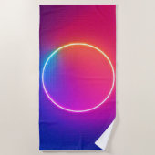 Neon Glow Circle Abstract Art Strandtuch (Vorderseite)
