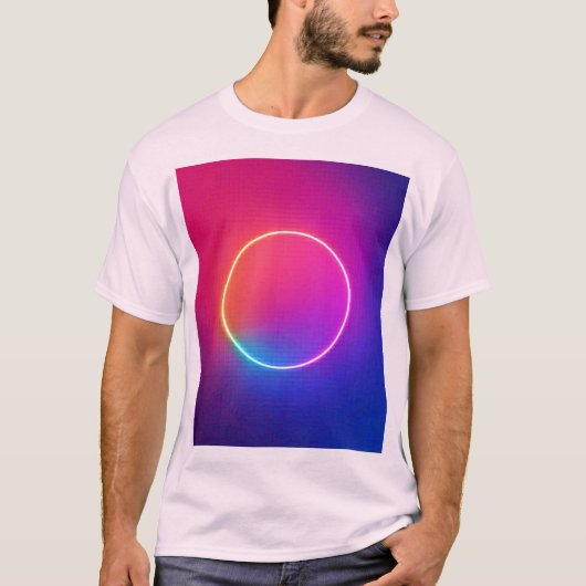 Neon Glow Circle Abstract Art T-Shirt (Vorderseite)