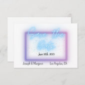 Neon Glow Cool Save the Date Card (Vorne/Hinten)