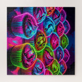 Neon-Glow-Cupcakes-Muster Puzzle (Horizontal)