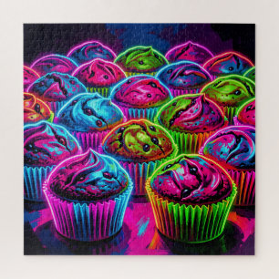 Neon-Glow-Cupcakes-Muster Puzzle